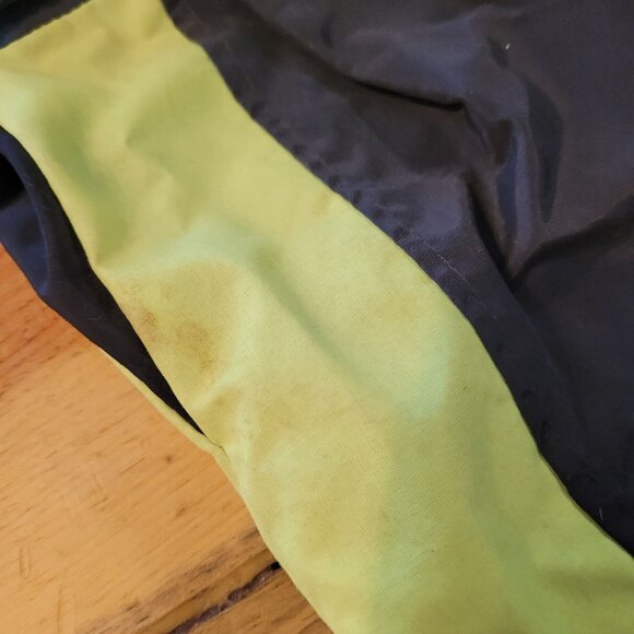 Vintage White Sierra Unisex Large Neon Windbreaker Warm Up Jacket Black Green - Picture 14 of 14